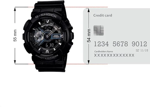 Vista 4 de Casio G-Shock Ana-digi World Time Reloj para hombre con esfera negra #GA110-1B, Negro
