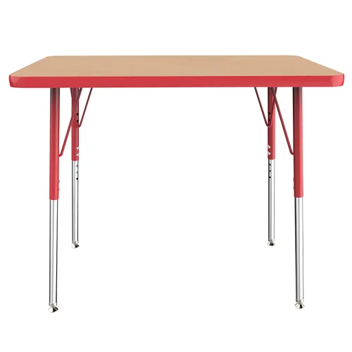 Vista 106 de FDP - Mesa rectangular para actividades escolares y de oficina (24 x 36 pulgadas), patas estándar con deslizadores giratorios, altura ajustable