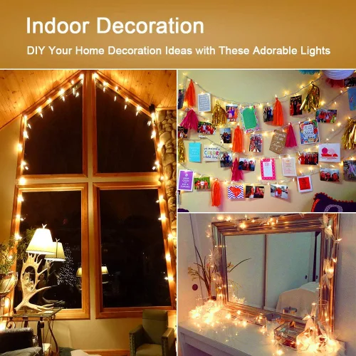 Vista 6 de Brizled Luces de Navidad, 600 luces incandescentes de 139.2 pies, mini luces conectables con certificación UL de 120V para decoración de Navidad