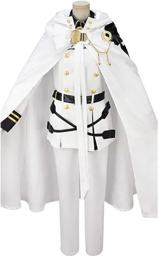 Vista 5 de Poetic Walk Disfraz de anime 2 Mikaela Hyakuya para cosplay, capa militar, uniforme del ejército, disfraz de Halloween personalizado