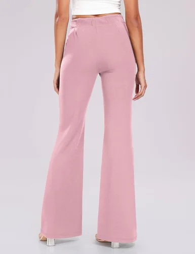Vista 5 de Women's High Waist Casual Wide Leg Pants, Button Dress Pants for Women, Work Pants with Pockets for Women Office.