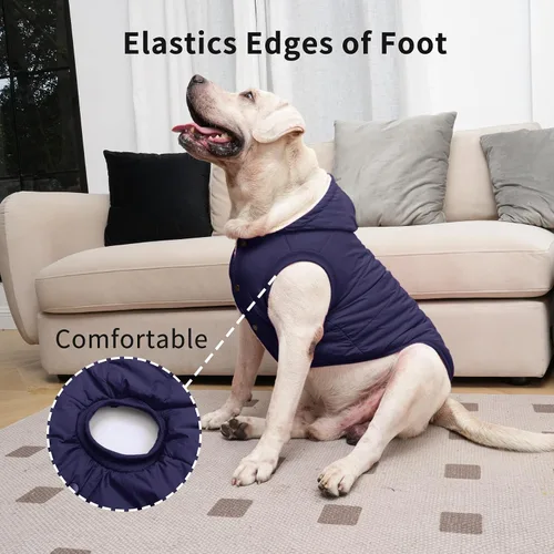Vista 5 de vecomfy - Sudadera con capucha para perro, forro polar y algodón, extra cálida, para invierno, chaqueta para perro pequeño, abrigos con capucha