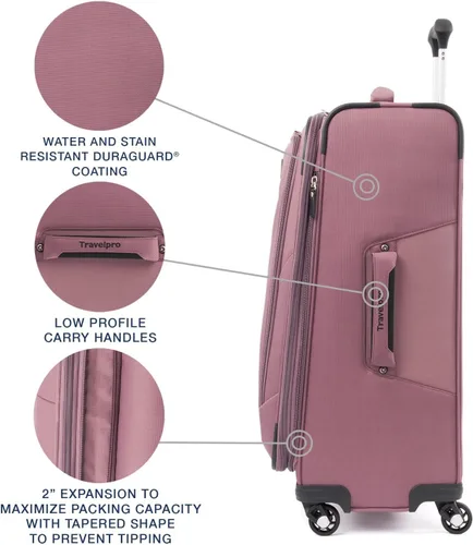 Vista 3 de Travelpro Maxlite - Maleta con ruedas giratorias extensible 5 lados suaves Dusty Rose 401176507