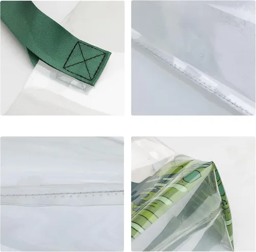Vista 6 de RVGUARD Bolsa de mano transparente, 13-38" x 14-12" x 4" reutilizable bolsa de comestibles, estilo RV, bolsa de compras multiusos, bolsa de utilidad