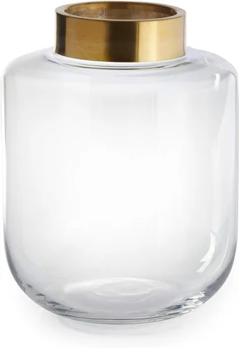 Vista 8 de Serene Spaces Living Jarrón de bola con borde dorado, elegante florero para recepción de boda, mini jarrones para decoración del hogar