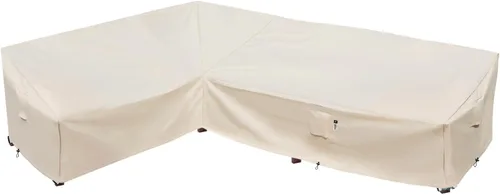 Vista 29 de Funda de Sofá Seccional de Servicio Pesado para Exteriores, Fundas Impermeables 600D para Sofá Seccional de Patio, Funda para Muebles de Jardín