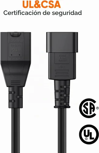 Vista 2 de CableCreation Paquete de 10 cables adaptadores de corriente NEMA 5-15R a IEC 320 C14 de 1 pie
