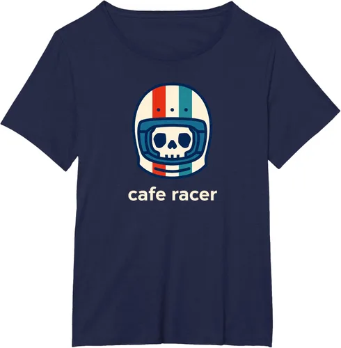 Vista 16 de Cafe Racer Moda Simple Casco Diseño Motocicleta Camiseta Negro