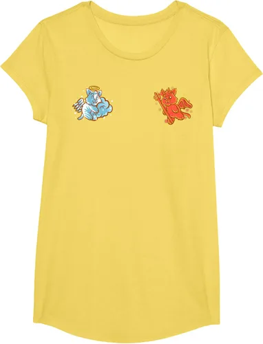 Vista 40 de Camiseta de gato ángel y diablo sentado en tu hombro Nerd Kitten, Negro