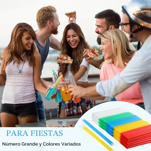 Vista 7 de Mimorou 500 pajitas de plástico jumbo de varios colores, envueltas individualmente, desechables para batidos de té de burbujas, 0.43 pulgadas