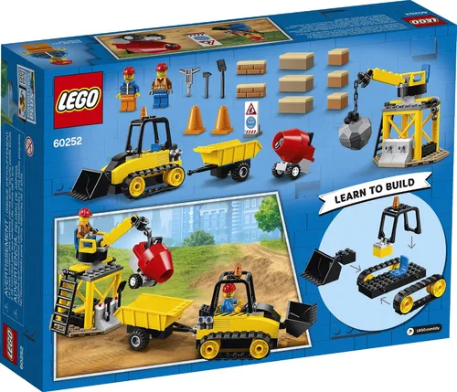 Vista 5 de LEGO City Construction Bulldozer 60252 - Juego de construcción de juguete para niños (126 piezas)