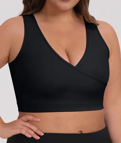 Vista 3 de Bralette cómodo de espalda cruzada para mujer, 5