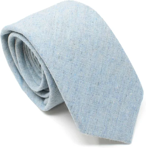 Vista 130 de Corbata delgada de algodón cambray para hombre, estilo desgastado texturizado - 2 1/2 pulgadas de ancho