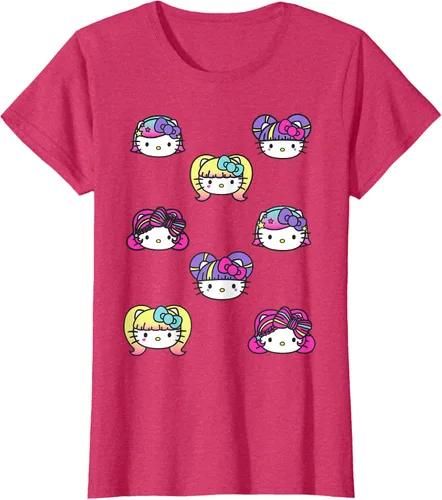 Vista 11 de hello kitty Kawaii Multi peinado Tee, Azul (Heather blue)