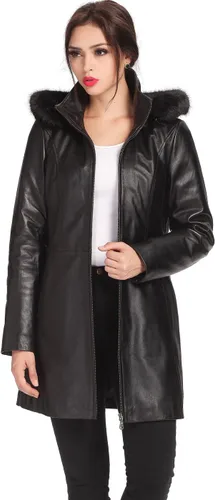 Vista 3 de BGSD Irene - Abrigo de piel de cordero para mujer (talla regular y grande y pequeña)