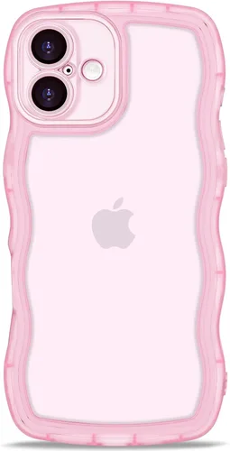 Vista 104 de Anuck Funda para iPhone 13 Pro con borde ondulado, diseño trasero transparente, agarre antideslizante, forma de marco rizado ondulado, a prueba