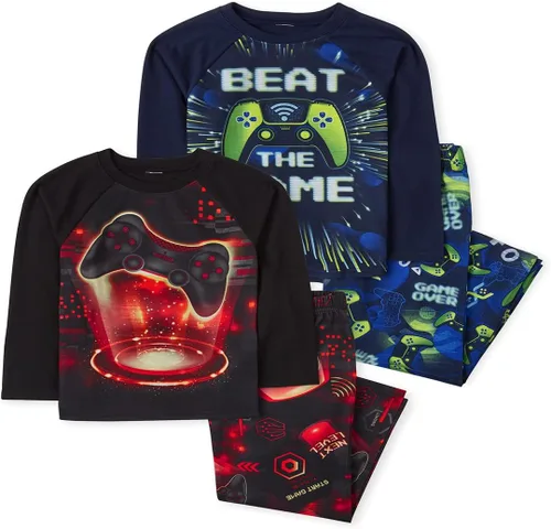Vista 8 de The Children's Place - Conjunto de pijama de dos piezas con camisa de manga larga y pantalones para niño Manojo de desayuno