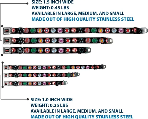 Vista 3 de Buckle-Down DC-WAV002-L AVA Marvel Comics - Collar para perro