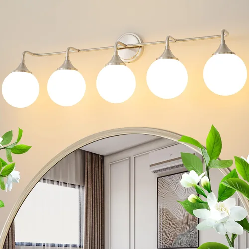 Vista 8 de Accesorios de Iluminación para Baño Negros, Iluminación Moderna de Tocador Sobre Espejo, Aplique de Pared Negro Mate Moderno de Mediados de Siglo