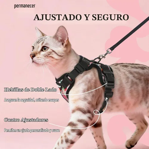 Vista 6 de rabbitgoo Cat Harness and Leash Set, Escape Proof Vest, Berry Pounce