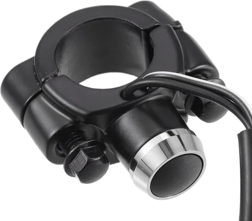 Vista 5 de X AUTOHAUX Botón de interruptor de arranque de bocina de control de manillar de motocicleta de 7/8 "con conectores aleación de aluminio negro