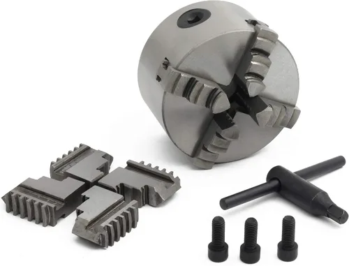 Vista 10 de RATTMMOTOR - Portabrocas de torno de 76 mm de 4 mandíbulas autocentrante de 3" K12-80mm, 6600R/Min 40N.m 10KN, Portabrocas de torno de precisión