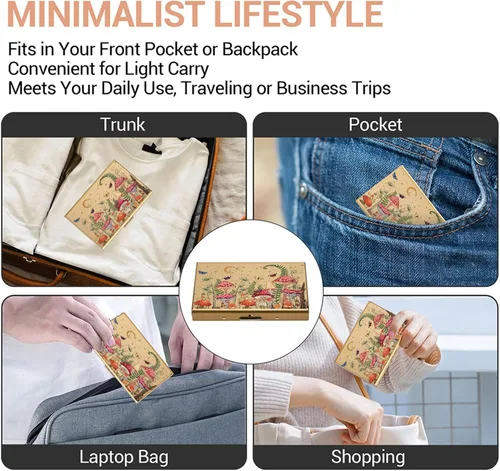 Vista 66 de BONSYL® Soporte para tarjetas de crédito, cartera delgada de metal con bloqueo RFID, con 6 ranuras para tarjetas, para mujeres y hombres.
