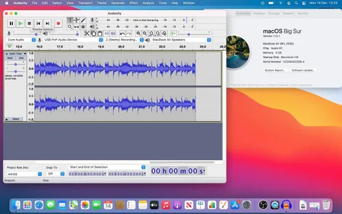 Vista 4 de Tape-2-Mac USB Audio Tape Capture para Mac OS Ventura y Monterey en Mac Intel y M1 Macs. Viene con nuestro propio tutorial de video e instrucciones.