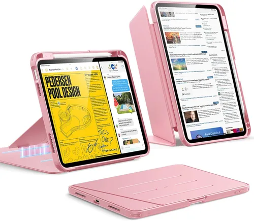 Vista 37 de ESR - Funda para iPad Air de 11 pulgadas M3/M2 (2025/2024), iPad Air de 5ª/4ª generación (2022/2020), funda con soporte vertical, múltiples ángulos