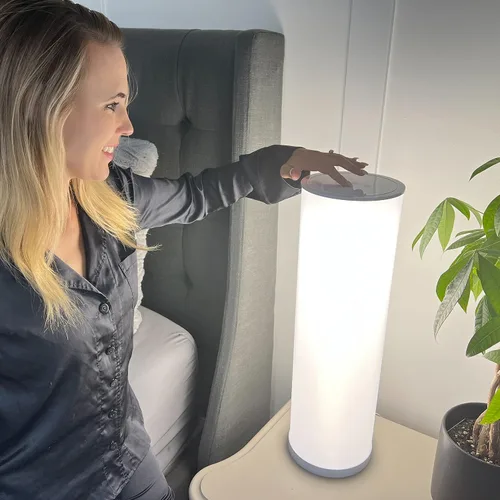 Vista 10 de Bright Health Lámpara de terapia de luz de 14 pulgadas, lámpara de terapia de 10000 LUX de 360 grados, luz LED blanca brillante con altura y brillo