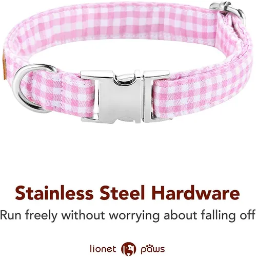 Vista 39 de Lionet Paws Collar de perro de Halloween con corbatín, bonito collar de algodón ajustable con hebilla de metal para perros pequeños, medianos y A