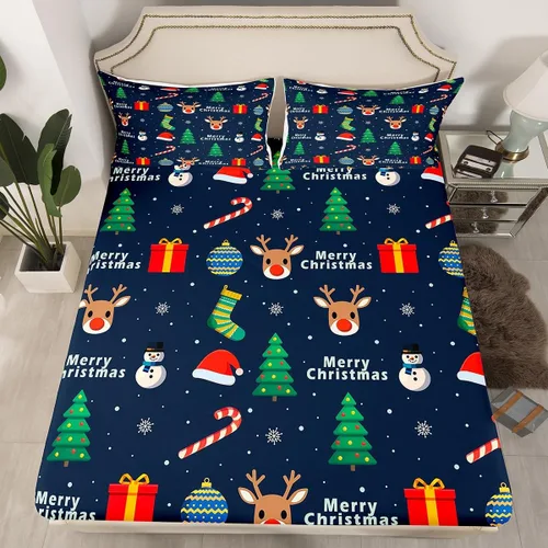 Vista 27 de Erosebridal Divertida sábana bajera ajustable de Halloween para niños, lindo juego de ropa de cama de calabaza fantasma, decoración de Halloween