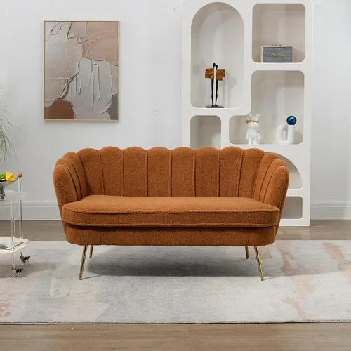 Vista 3 de Couches，Small Sofas for Small Spaces with Metal Legs for Small Space Office，Studio，Apartment Bedroom (Caramel)