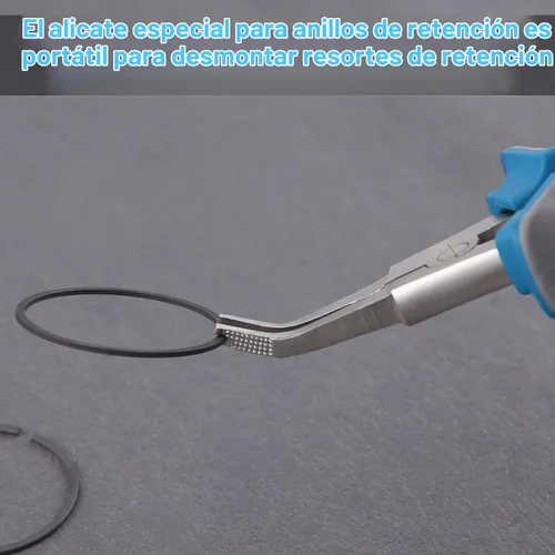 Vista 5 de SPEEDWOX - Alicates de anillo de bloqueo especiales de 8" con puntas de mandíbula dobladas con agujero, alicates de retención de clip en C, alicates