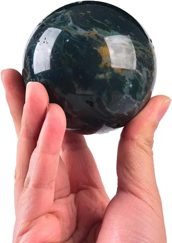 Vista 10 de JIC Gem Piedra Natural de Jaspe Africano Cristal de Curación Esfera Adivinación Bola de Piedra Preciosa, Feng Shui Reiki Aura Decoración