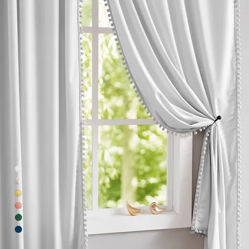Vista 18 de Treatmentex Cortinas de terciopelo negro para dormitorio, 63 pulgadas, tacto de algodón de lujo, suaves, oscurecimiento de la habitación, 80%