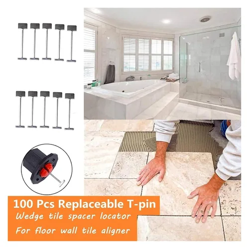 Vista 7 de 100pcs 1.5mm Replacement T-pin Steel pins, Suitable for Floor and wall Tile Leveling Systems, Ceramic Construction Tools(Agujas de Acero T-Pins-100