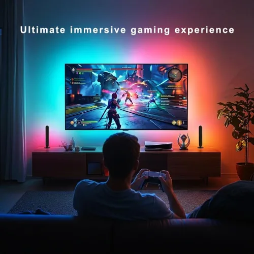 Vista 3 de Barras de luz inteligentes, luces de escritorio con RGB-ICW - Barras de luz para juegos para retroiluminación de monitor, alimentadas por USB