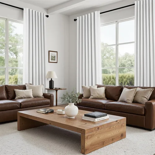 Vista 67 de Topfinel cortinas opacas de lino beige y blanco de 63 pulgadas de largo, 2 paneles para ventana pequeña, estilo natural de abedul bohemio y rústico