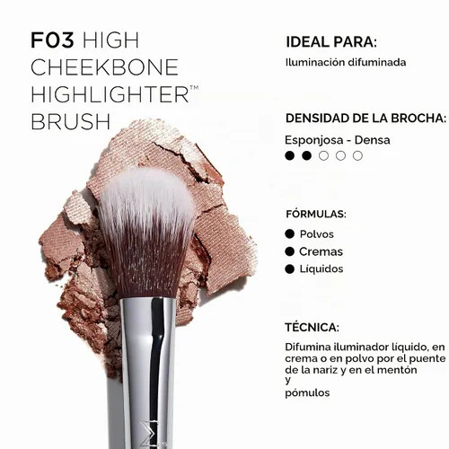 Vista 2 de Sigma Beauty F03 High Cheekbone Highlighter™, cepillo de mezcla biselado