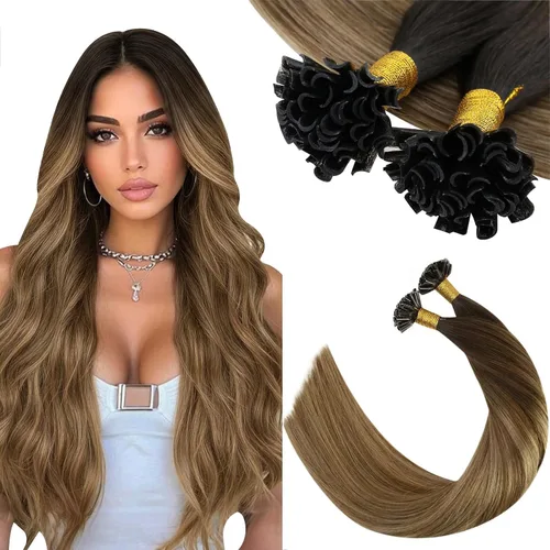 Vista 68 de Ugeat - Extensiones de cabello humano con microanillo, 14 pulgadas, extensiones de cabello Remy con microcuentas de 1 gm/hebra, 50 gms, extensiones