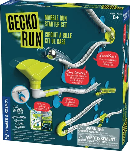 Vista 10 de Gecko Run Marble Run - Juego de iniciación por Thames & Kosmos, ganador del juguete del año - Pista de Canicas Vertical de 63 Piezas, pistas