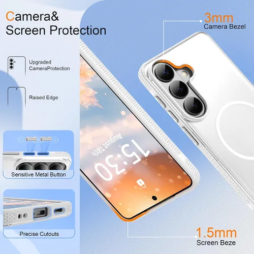 Vista 206 de Jshru Funda para Samsung Galaxy S26 Plus/Galaxy S25 Plus: para Galaxy S24 Plus [compatible con Magsafe] [2 protectores de pantalla HD] cubierta