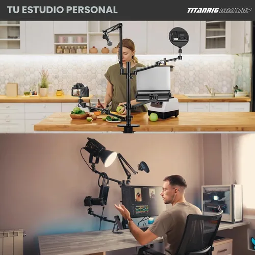 Vista 7 de TARION 4-en-1 Escritorio Live Stream Stand Arm Set Titanrig Live