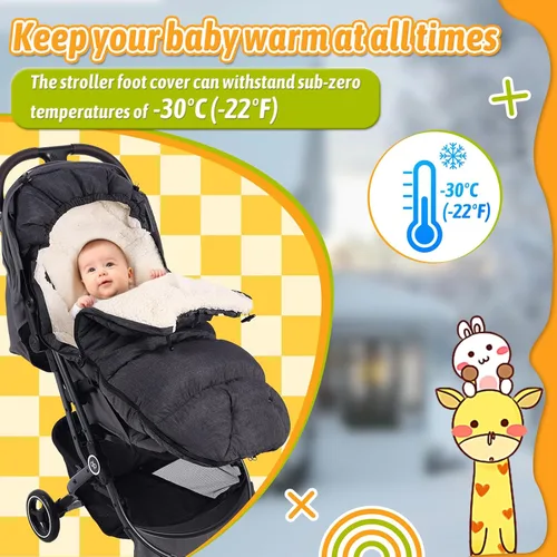 Vista 8 de Waterproof &Thicken Universal Stroller Cover Winter,Stroller Footmuff Bunting Bag for Warm Strollers Muff,Stroller Accessories for Baby Sleeping Bag