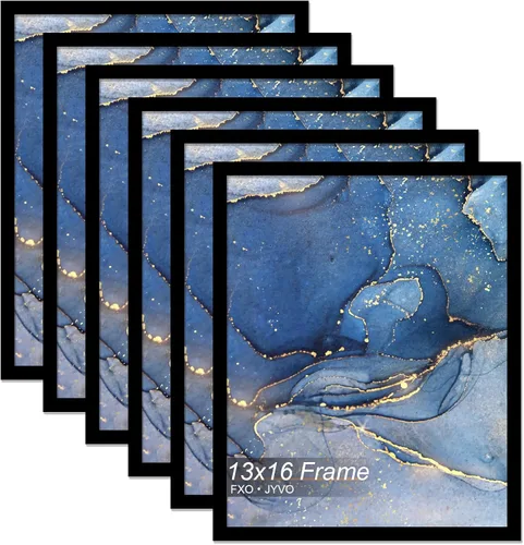 Vista 31 de Fxojyvo Marco de fotos de 5 x 8 pulgadas, marco negro para póster de fotos de 5 x 8 pulgadas, peso ligero y altamente transparente, marco de 5 x 8