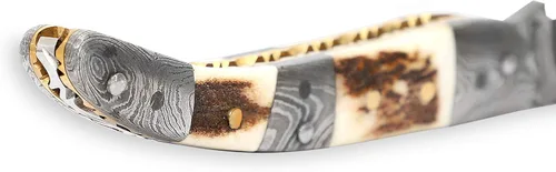Vista 5 de Cuchillo de bolsillo de Damasco hecho a mano - Hermoso cuchillo plegable
