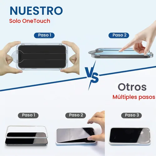 Vista 3 de amFilm Instalación más fácil OneTouch para iPhone 15 Pro Max Protector de pantalla [6.7 pulgadas] Vidrio templado + Protector de lente de cámara