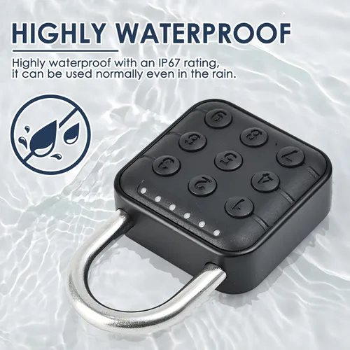 Vista 3 de Cerradura de combinación para casillero 6 dígitos contraseña digital candado para gimnasio Code Combo Aluminum Alloy Lock Push Button Security