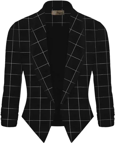 Vista 2 de Hybrid & Company - Chaqueta casual de trabajo o oficina con parte delantera abierta y hombreras extraíbles, hecha en los Estados Unidos, para mujer